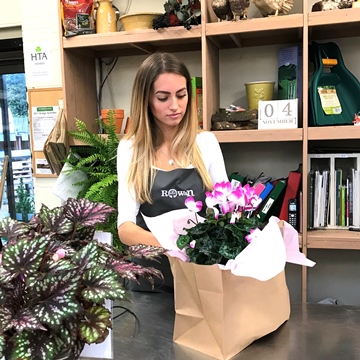 Emily in the shop at Rowan Garden Centre