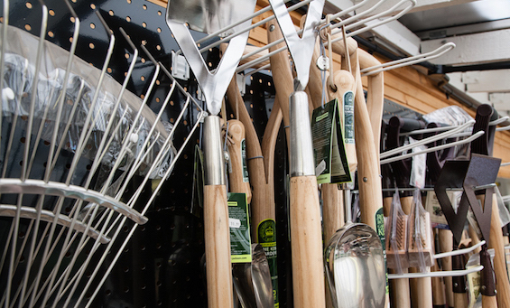 gardening tools at Rowan Garden Centre